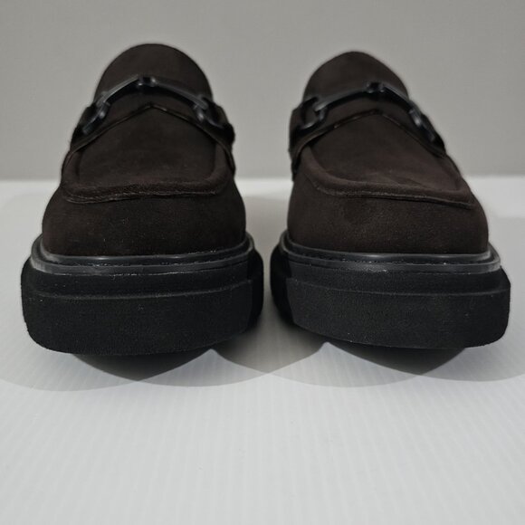 Sofft Satara Chunky Horsebit Loafer Lug Sole Chocolate Brown Suede Size 9.5 - Picture 4 of 12